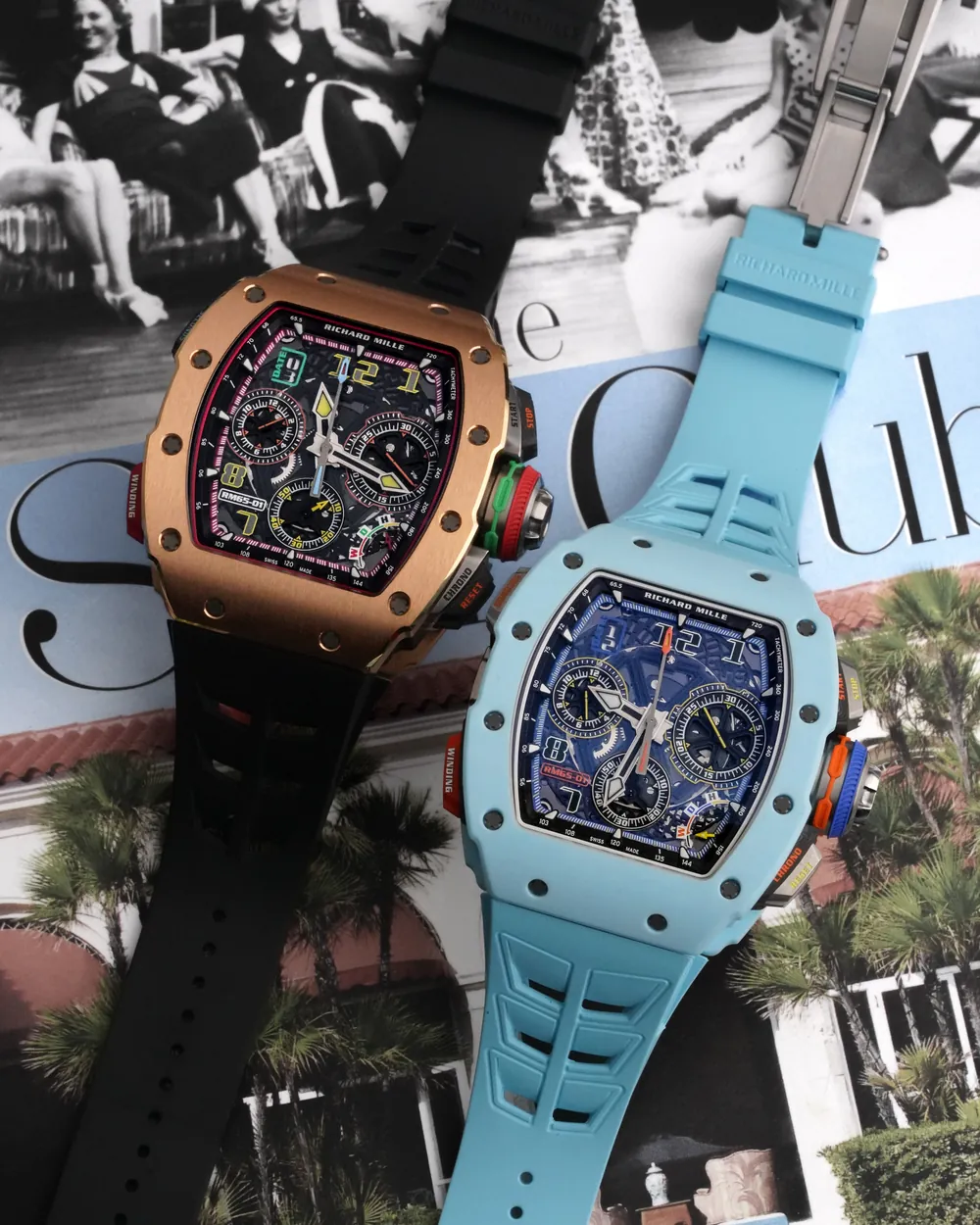 Richard Mille RM 65-01 Automatic Winding Split-Seconds Chronograph in rose gold and blue ceramic